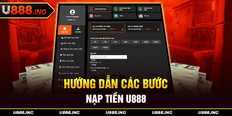 Hướng dẫn các bước nạp tiền U888